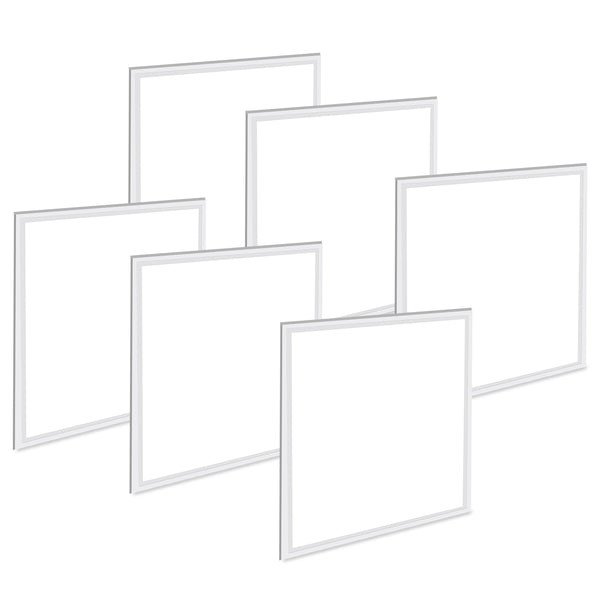 2x2 LED Flat Panel Lights for Drop Ceiling 6 Pack, 45W 5800LM Recessed Edge-Lit Light Fixture, 0-10V Dimmable 5000K Troffer Light, 110-277V Drop Ceiling Lay in for Commercial Office, ETL Listed
