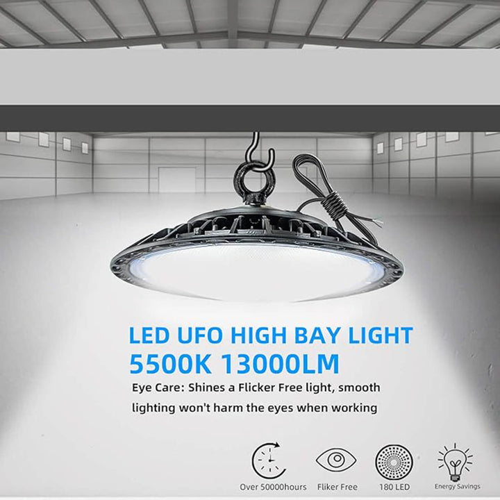 WYZM 100W LED High Bay Light, 5500K, 12500LM, HPS Equivalent, 110V