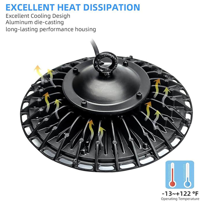 WYZM 100W LED High Bay Light, 5500K, 12500LM, HPS Equivalent, 110V