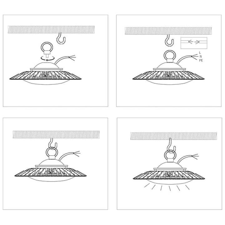 WYZM 100W LED High Bay Light, 5500K, 12500LM, HPS Equivalent, 110V